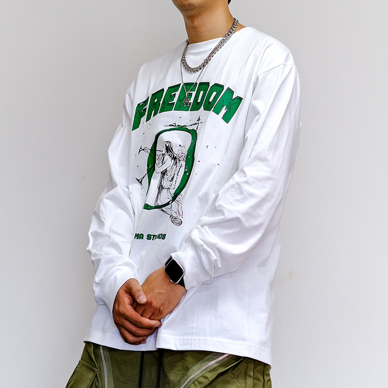 akama原创高街风oversize长袖t恤