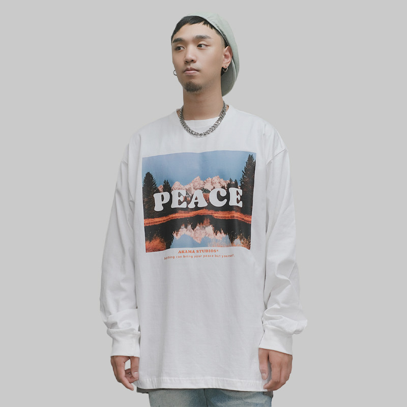 t原创设计印花薄卫衣长袖t恤国潮