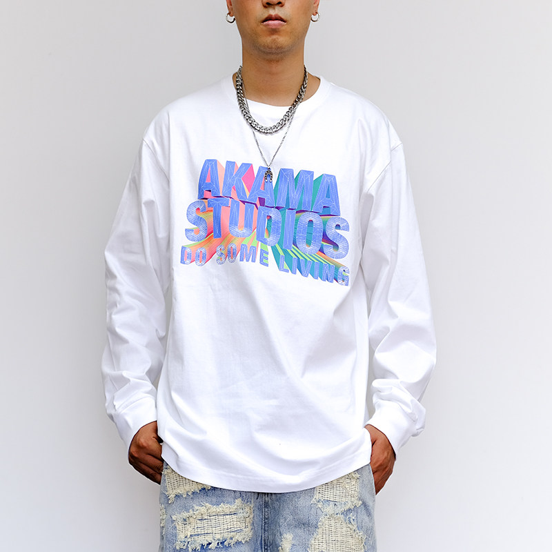 原创国潮高街立体打底长袖t恤