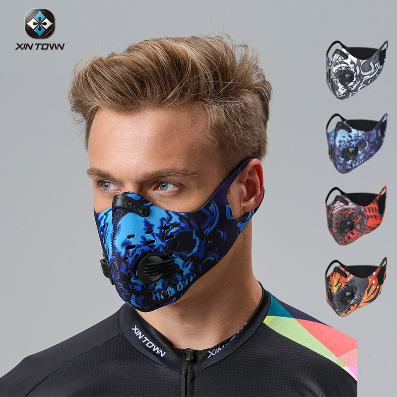 自行车骑行面罩防寒运动防风黑色男防雾霾防尘透气跑步KN95