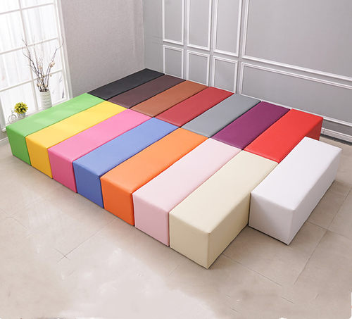 热卖儿童软包沙发凳商场休息区长凳软体组合长条凳家用实木换鞋凳