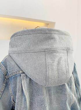 可拆卸帽子单买可拆卸纽扣帽子假卫衣帽搭配牛仔外套帽子领子防脏