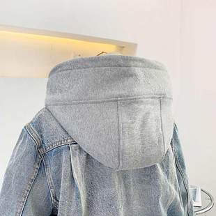 可拆卸帽子单买可拆卸纽扣帽子假卫衣帽搭配牛仔外套帽子领子防脏