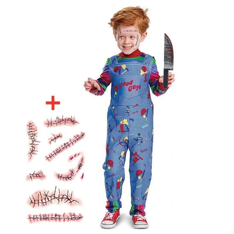 Movie Chucky Costume Halloween Kids Jumpsuit Scary Jumpsuit