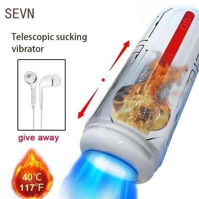 Men Masturbator Cup Heating Telescopic Male Sex Masturbation