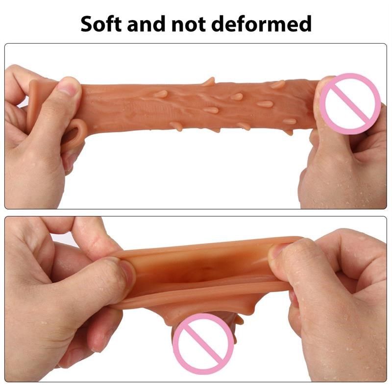 Silicone Condoms for Men Penis Sleeve Reusable Sex Condom XL