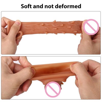 Silicone Condoms for Men Penis Sleeve Reusable Sex Condom XL