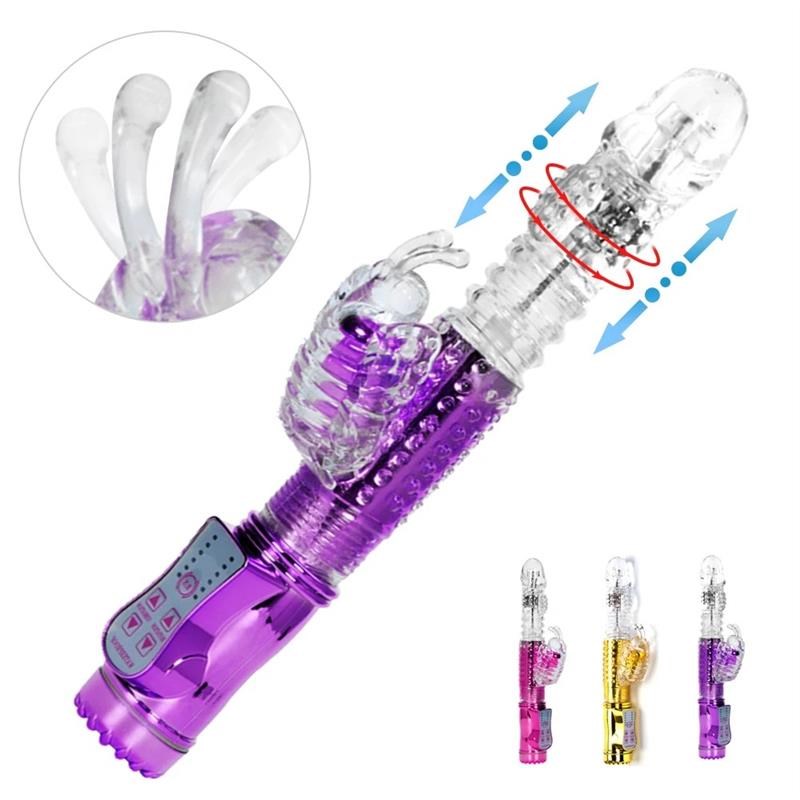 Women Dildo Vibrator Clitoris GSpot Stimulator Telescopic f