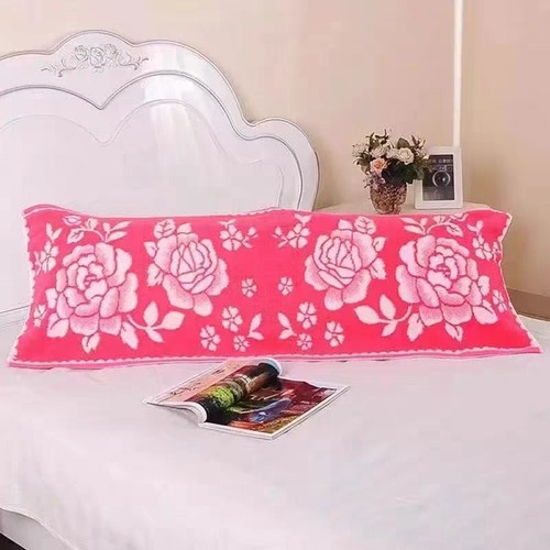 双人长枕巾50*150情侣结婚红枕巾加厚加大家用大尺寸防汗防油