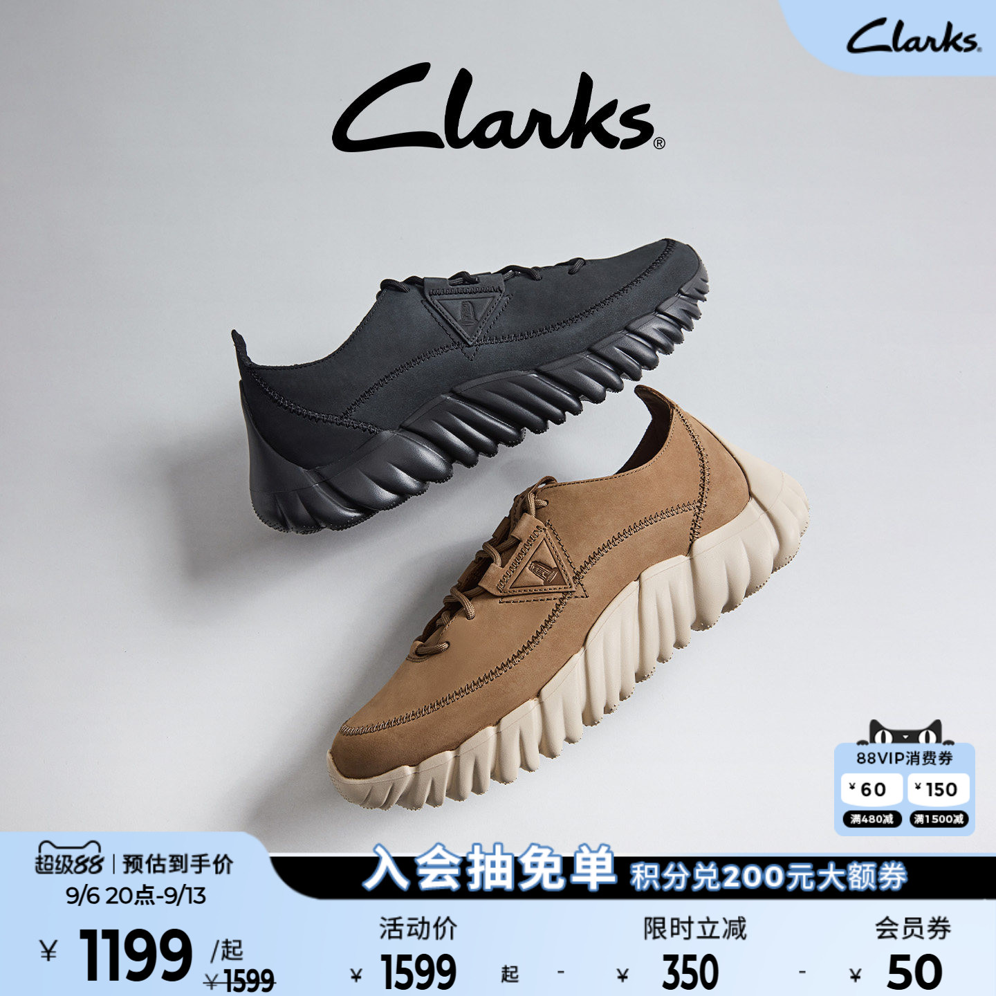 Clarks厚底缓震运动鞋老爹鞋图片