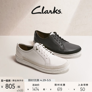 休闲鞋 舒适透气滑板鞋 潮流小白鞋 Clarks其乐霍德森系列男士 皮鞋 男