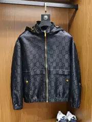 Autumn New Fashion Letter Jacquard Jacket Men's European Trendy Brand Young Luxury Oversized Hooded Men's Coat