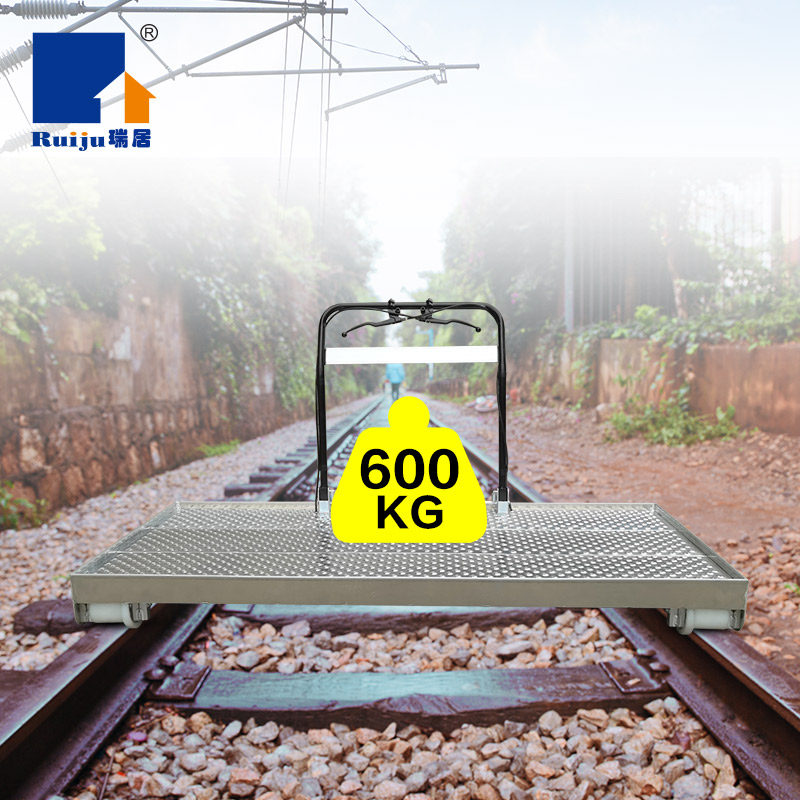 瑞居定制铝合金铁路轨道制动推车1435轨距绝缘车轮手推600kg载荷