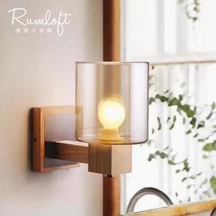 浪漫风极简玄关卧室氛围灯书房镜前床头日式原实木质民宿楼梯壁灯