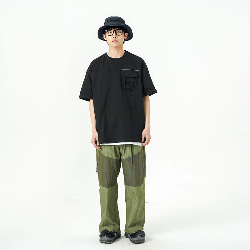 南夏乔装2025夏T恤潮牌日系工装立体口袋宽松oversize休闲短袖男,男装T恤,电商S006（B521）