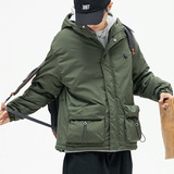 南夏乔装日系潮流简约连帽棉衣男加厚外套冬款大口袋休闲棉服，男装棉衣，电商S006（B521）