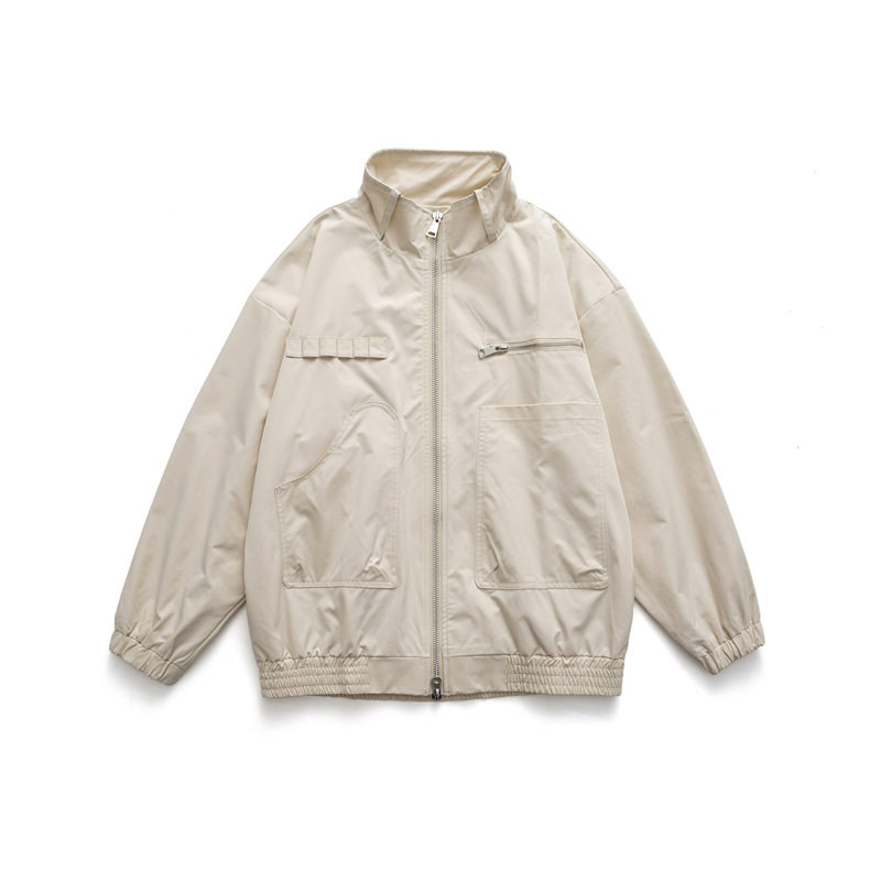 FORN3日系潮流立领夹克男春款纯色简约多口袋钓鱼风工装外套,男装夹克,电商S006（B521）