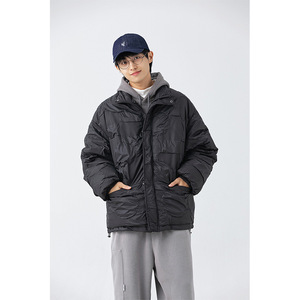 南夏乔装2025冬新款褶皱面料立领羽绒服日系复古宽松保暖羽绒袄男图片