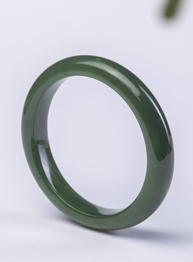 翠佛堂和田玉碧玉手镯王妃镯 圈口55#