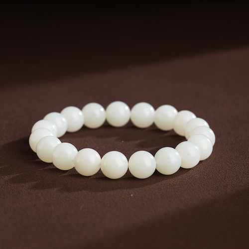HERS JADE/翠佛堂天然和田玉白玉俄料手串手链 8/10/12mm