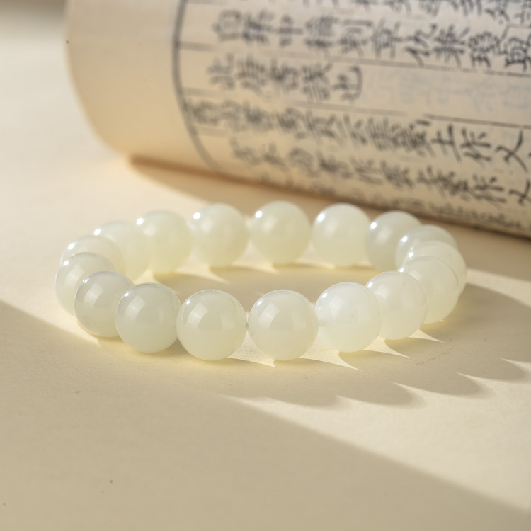 翠佛堂和田玉白玉手链