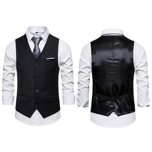 男士西装马甲拼接拼色背心男坎肩