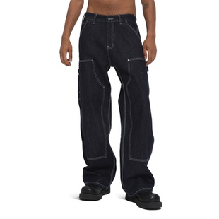 Glowing Box 2025AW 立体明线解构水洗牛仔裤宽松直筒工装伐木裤