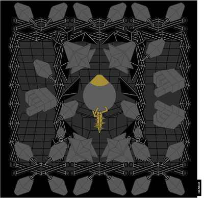 黑方巾  像素艺术家原创 棉嘻哈街头街舞户外时尚黑方巾