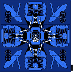 蓝方巾 头巾 像素艺术家原创 棉嘻哈街头街舞户外时尚蓝方巾