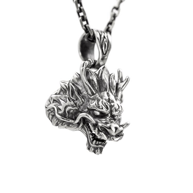 s925纯银龙吊坠男士项链 刺青霸气个性 松岩新款 原创设计