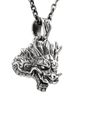 S925纯银男士龙吊坠松岩原创