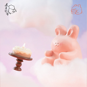 大美术馆 今天要快乐啊兔子香薰蜡烛摆件礼盒家用持久生日礼物