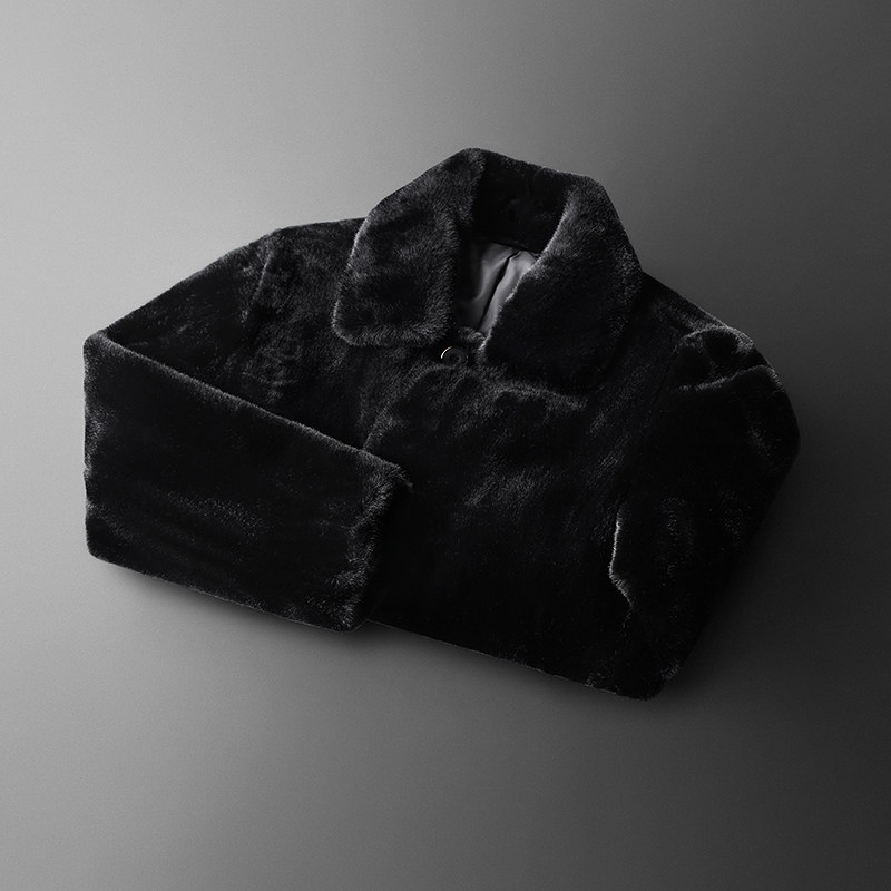 D611P285仿金貂绒皮草中长款外套冬季防寒保暖仿皮毛外套,男装皮衣,电商D207