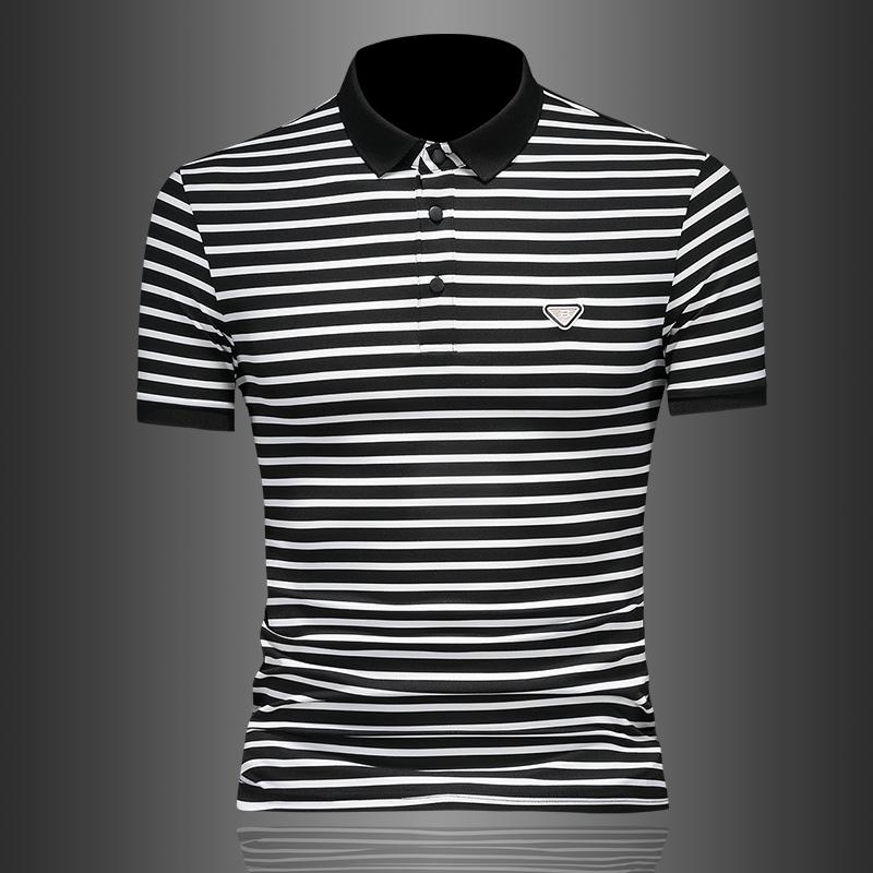 5835P65到4XL夏装短袖POLO衫翻领丝光棉刺绣半袖保罗衫，男装Polo衫，电商D207