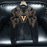 17117P135秋冬天鹅绒羊毛衫毛衣加厚保暖打底针织衫，男装针织衫/毛衣，电商D207