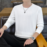 13101P35秋冬正肩夹棉提花长袖卫衣圆领打底衫，男装卫衣，电商D207