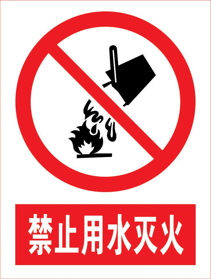 禁止用水灭火 标识牌 严禁用水灭火标示牌警示牌提示牌标牌