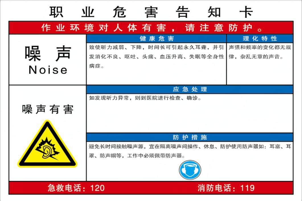 标识牌噪声有害标示牌铝板