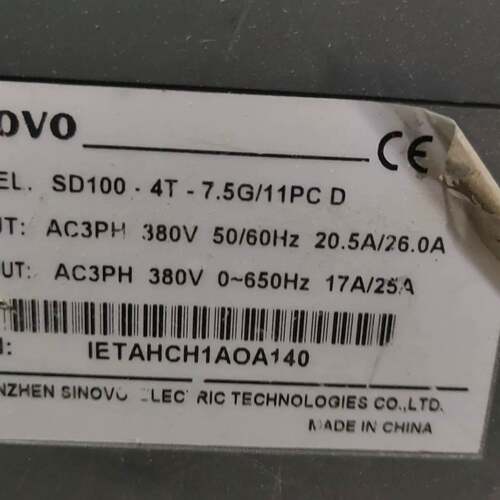 可维修SINOVO变频器 SD100-4T-7.5G/11PC D议价