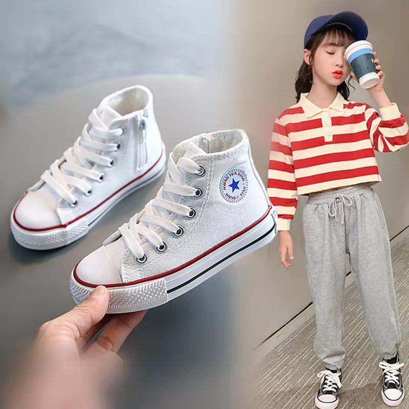 童鞋2025春款儿童经典系带高帮帆布鞋宝宝休闲板鞋男女童亲子单鞋,童鞋/婴儿鞋/亲子鞋,帆布鞋,淘宝优惠券,粉丝福利购,淘宝优惠卷