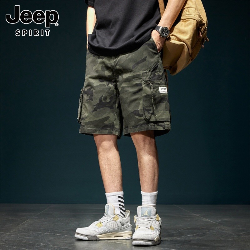 JEEP SPIRIT工装短裤男士夏季新款美式运动中裤迷彩五分裤子男裤