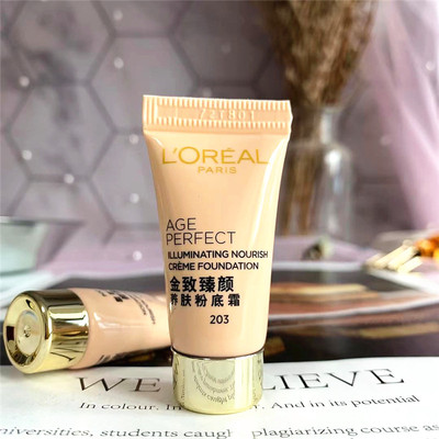 欧莱雅金致养肤波色因抗老粉底霜