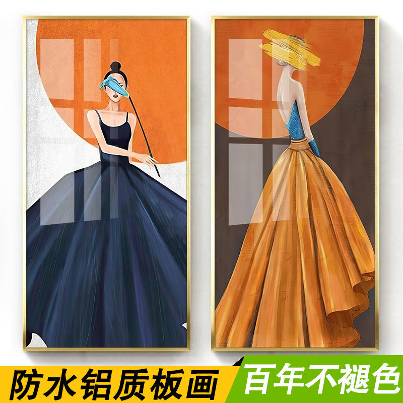 防水卫生间挂画艺术美女人物长幅画玄关舞蹈室客厅酒店浴室装饰画