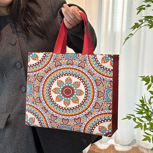 民族风服装袋覆膜无纺布手提袋多彩包装袋子定制化妆品手提袋批发