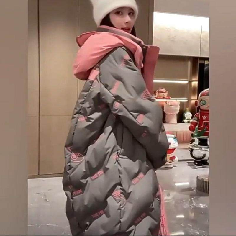 陈星诺同款羽绒服女2025新款宽松中长款加厚重工字母90白鸭绒外套,女装/女士精品,羽绒服,淘宝优惠券,粉丝福利购,淘宝优惠卷