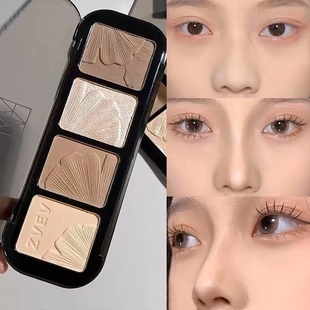 轻松get原生骨相 四色修容高光一体盘阴影鼻影脸部立体哑光提亮
