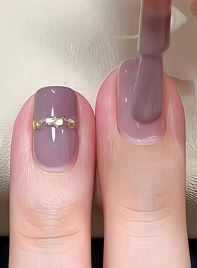 芋泥花环 温柔紫色美甲~2026新款指甲油女免烤快干持久脚趾可撕拉