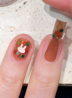 姜饼兔 琥珀棕+亮片美甲! twomoons指甲油2026新款免烤快干持久女