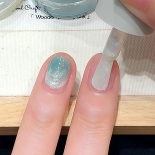 免烤快干脚趾 twomoons指甲油2025新款 清透水波纹 夏日湖蓝美甲