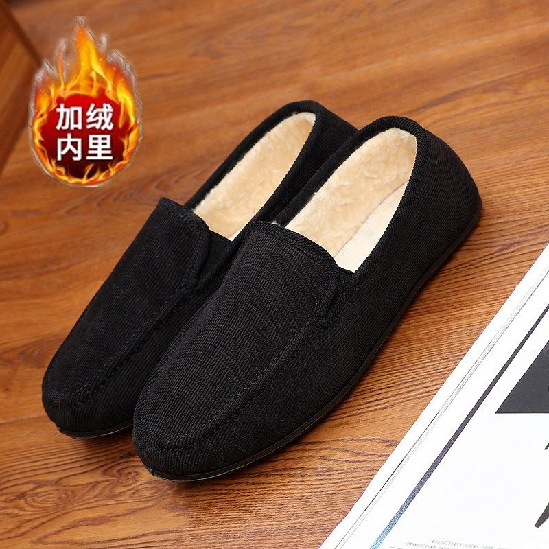 男鞋秋冬韩版潮流一脚蹬懒人豆豆鞋男加绒保暖棉鞋男士老北京潮鞋,流行男鞋,乐福鞋（豆豆鞋）,淘宝优惠券,粉丝福利购,淘宝优惠卷